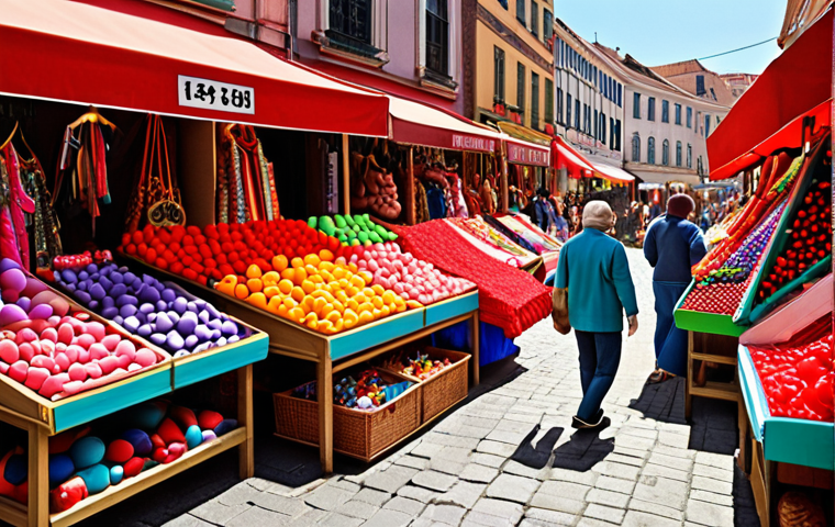 **Image Prompt:** A vibrant marketplace scene filled with colorful goods. A shopper is drawn to a bright red item (could be fabric, a toy, etc.) despite not needing it, showcasing the allure of color in purchasing decisions. The overall feeling should be bustling and visually stimulating.