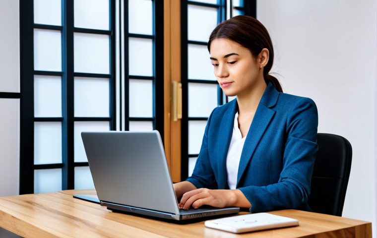 A professional woman, dressed in a modest business casual outfit, sits at a desk, looking intently at a laptop screen. The laptop display shows a stylized online marketplace interface, featuring a product with a clear visual indicator of limited stock, such as a subtle 'few items remaining' graphic, and a countdown timer visually ticking down. Prominently displayed are multiple positive five-star ratings and a visual representation of numerous glowing customer reviews. The background is a modern, tidy home office environment. perfect anatomy, correct proportions, natural pose, well-formed hands, proper finger count, natural body proportions, professional photography, high quality, safe for work, appropriate content, fully clothed, professional, modest.