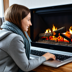 Personalized Shopping Experience**

A woman browsing a beautifully designed online store on her laptop. The website features personalized recommendations based on her past purchases – stylish winter coats, cozy scarves, and warm boots. The scene is set in a comfortable living room with a fireplace in the background. "Safe for work," "appropriate content," "fully clothed," "professional," "modest clothing," "perfect anatomy," "correct proportions," "natural pose," "well-formed hands," "proper finger count," "natural body proportions."

**