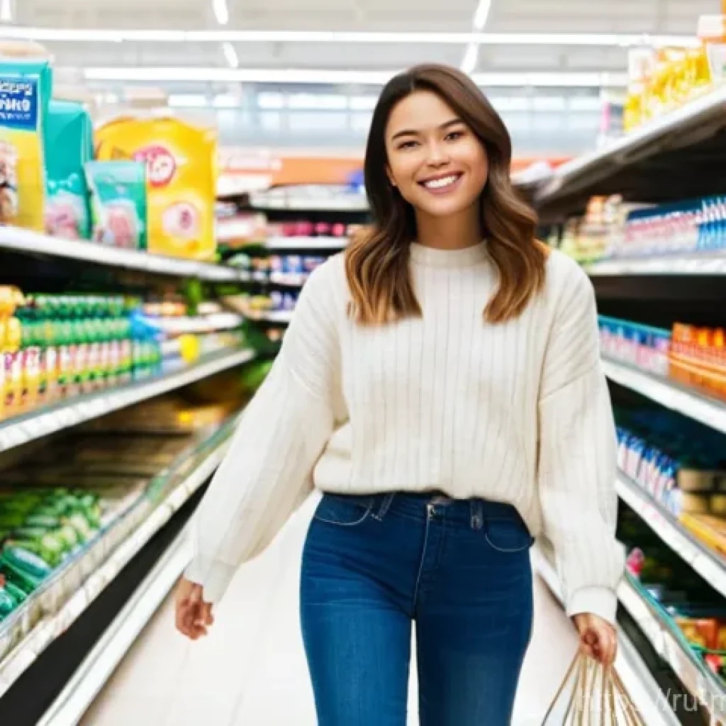 신뢰와 행동경제학의 연관성 - **A Busy Supermarket Moment of Habitual Choice:**
A young woman in her late twenties, dressed in...