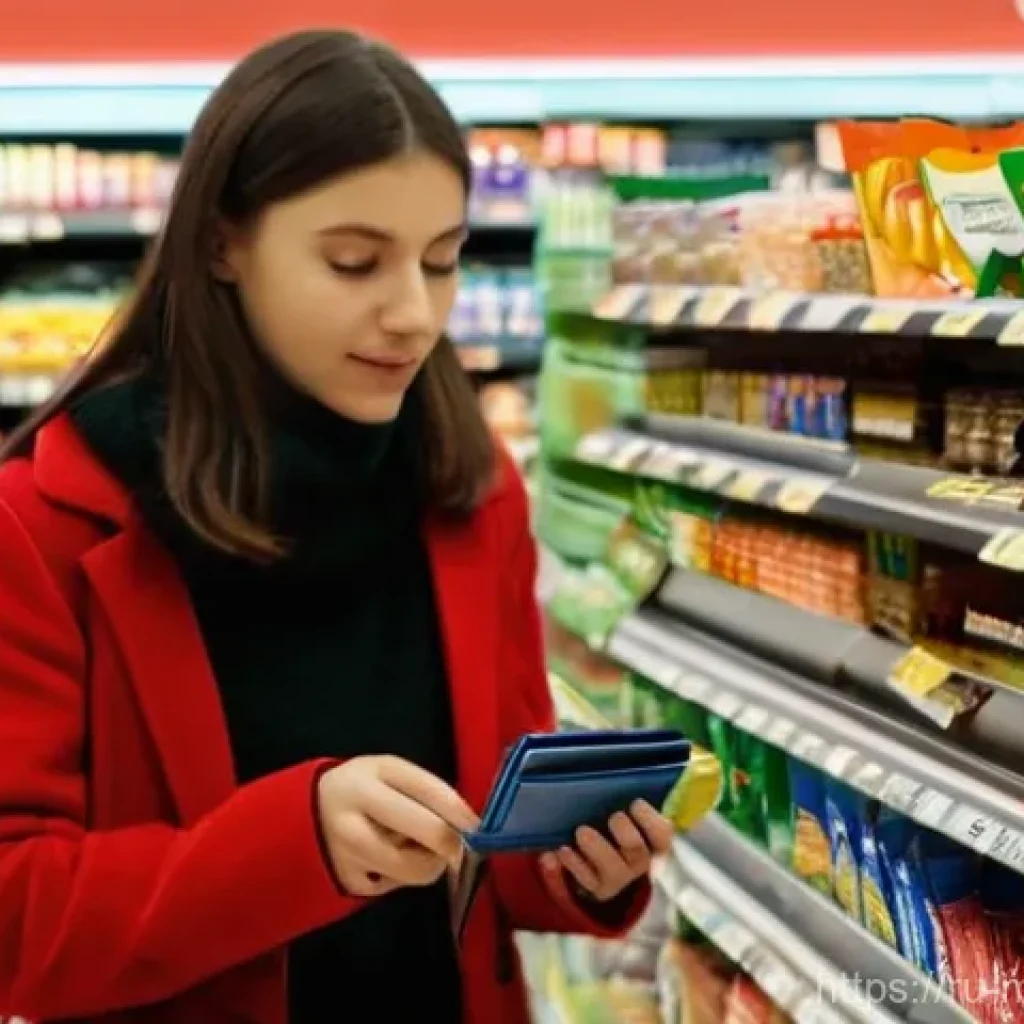 행동경제학적 연구를 통한 소비자 인사이트 확보 - **Prompt for an image showing impulse buying:**
A young woman, appearing slightly tired but with...