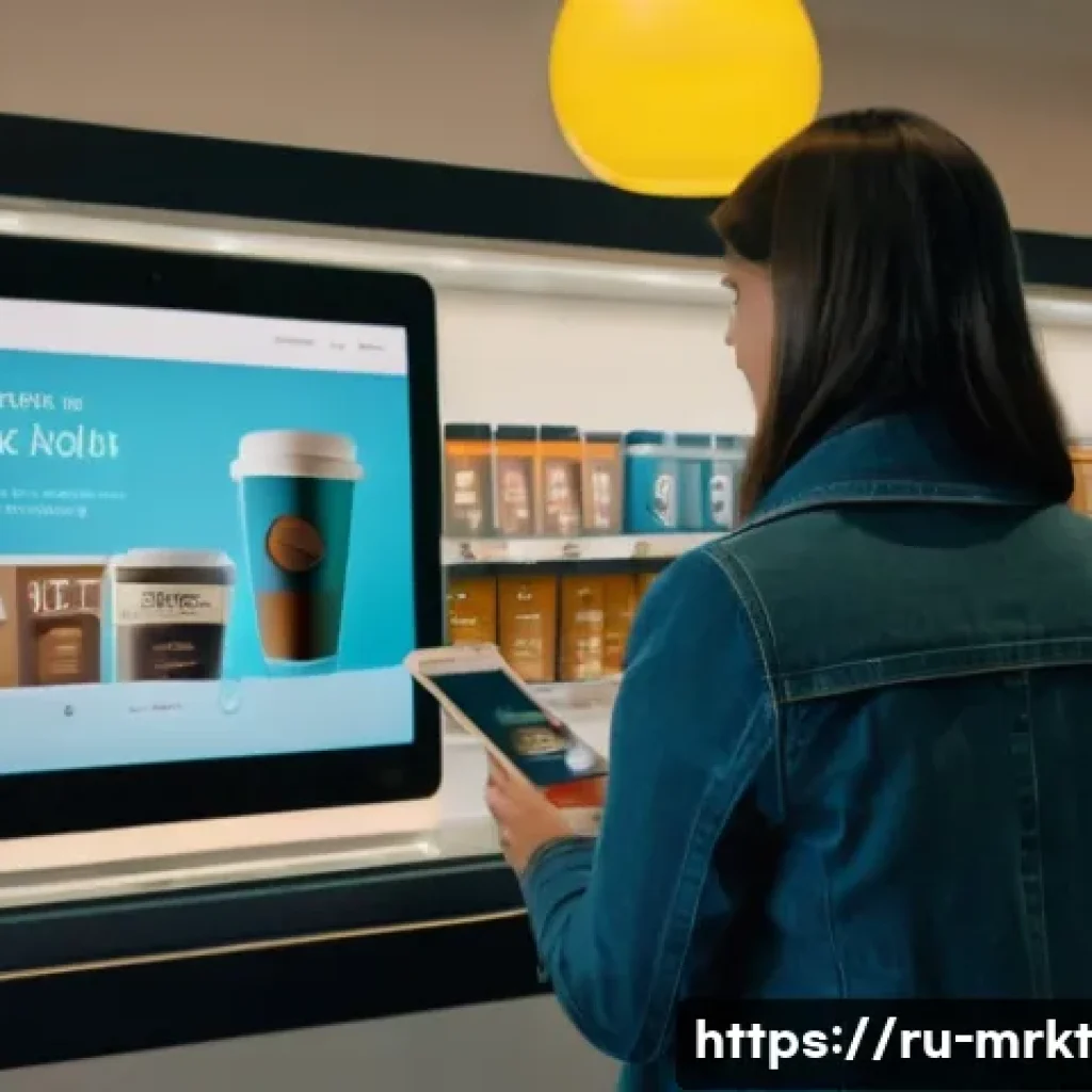 행동경제학과 소비자 인식 조사 - 50'). To her right, a man in a casual jacket quickly grabs a package of coffee from a section clearl...