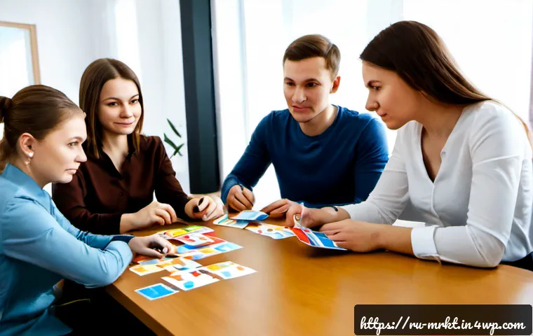 Home 16 행동경제학을 통한 성공적인 캠페인 실시 - Photorealistic behavioral economics campaign planning session in a modern Moscow community office, R...